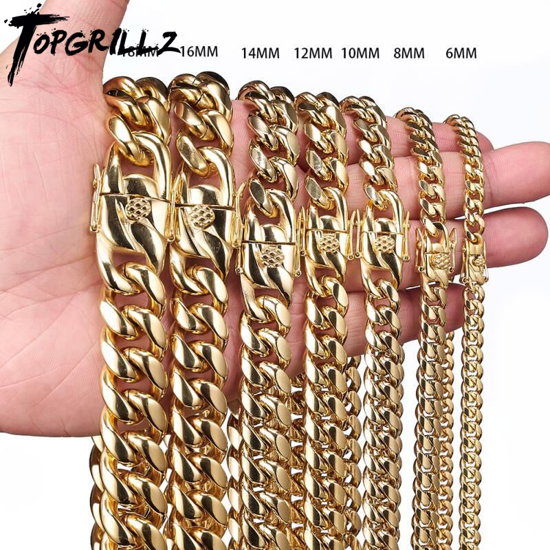 Cuban Link Chain 12Mm - Topgrillz botão de torneira de corrente
