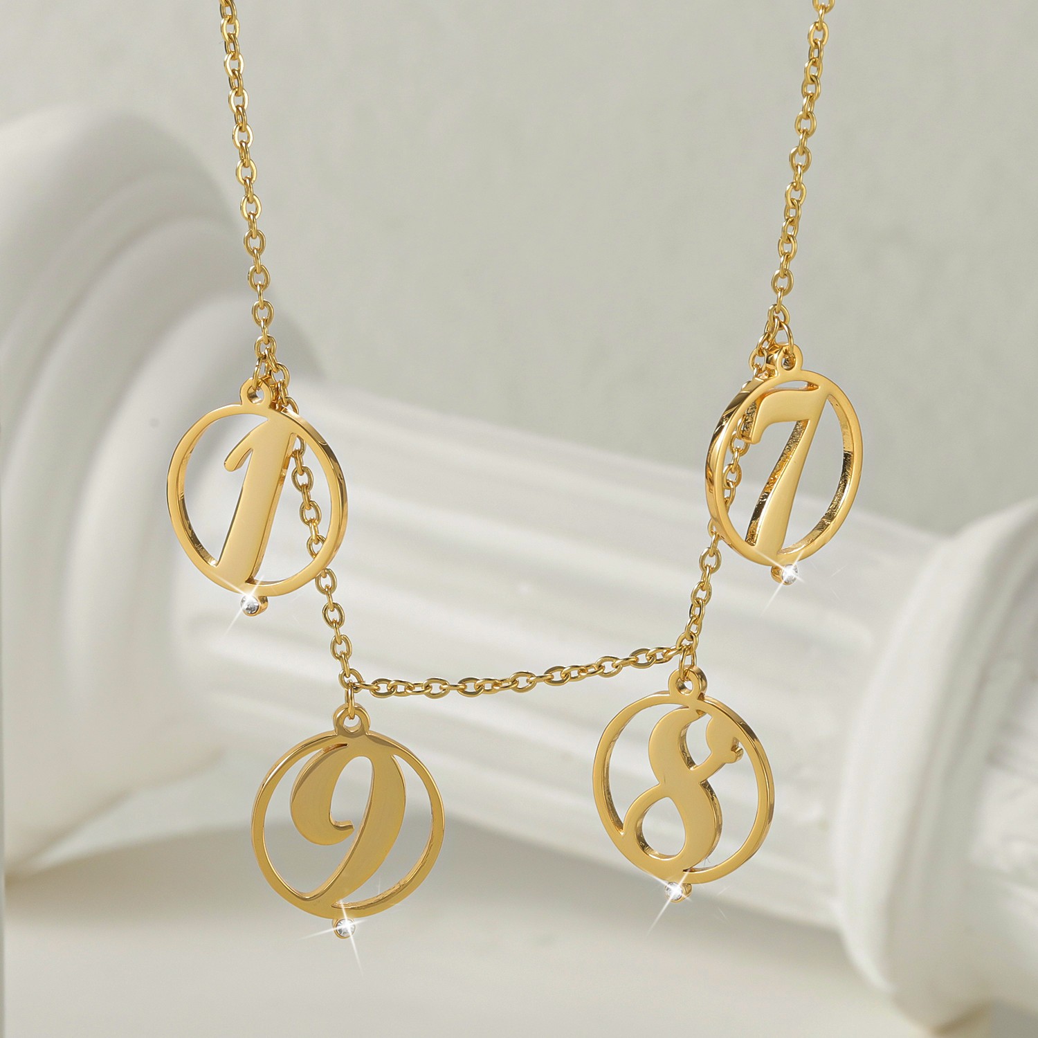 Initial Letter Necklace 18K Gold - Personalizar halo multi inicial colar diamantes