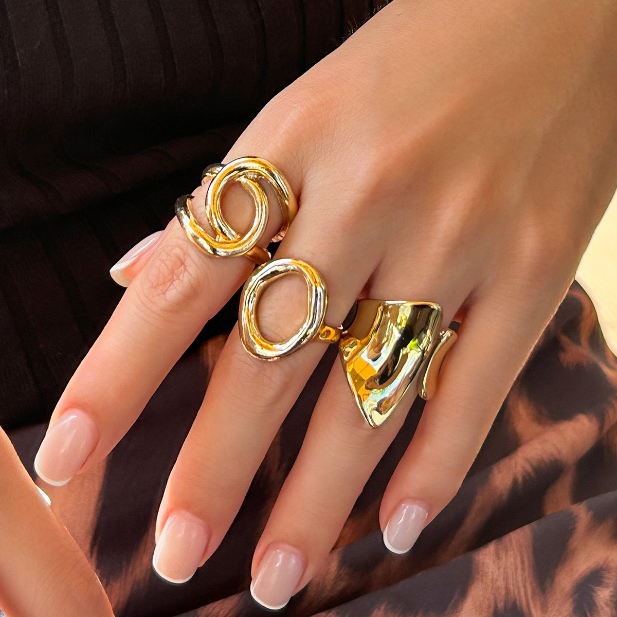 Vintage Punk Knuckle Rings Set - DIEZI 3 pçs/set Nova Moda Punk