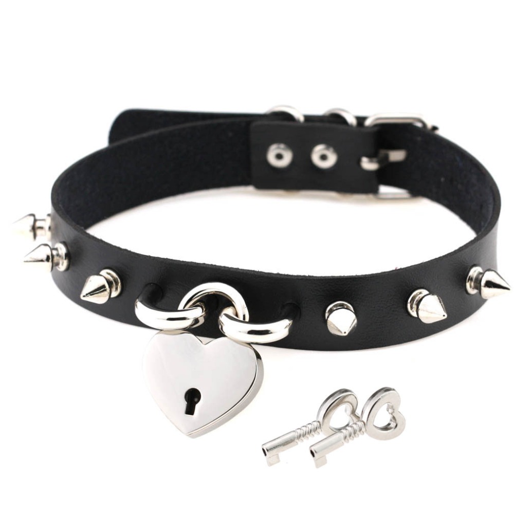 Goth Punk Spike Choker - Gargantilha punk com ponta para mulheres,