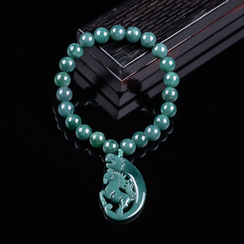 Bracelets - Pulseira de Contas de Jadeíta Azul