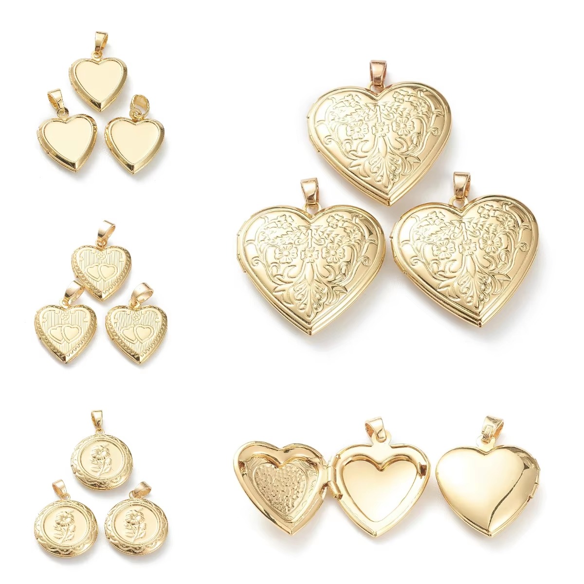 Heart Locket Necklace Photo - 10 Peças Pingentes de Coração para