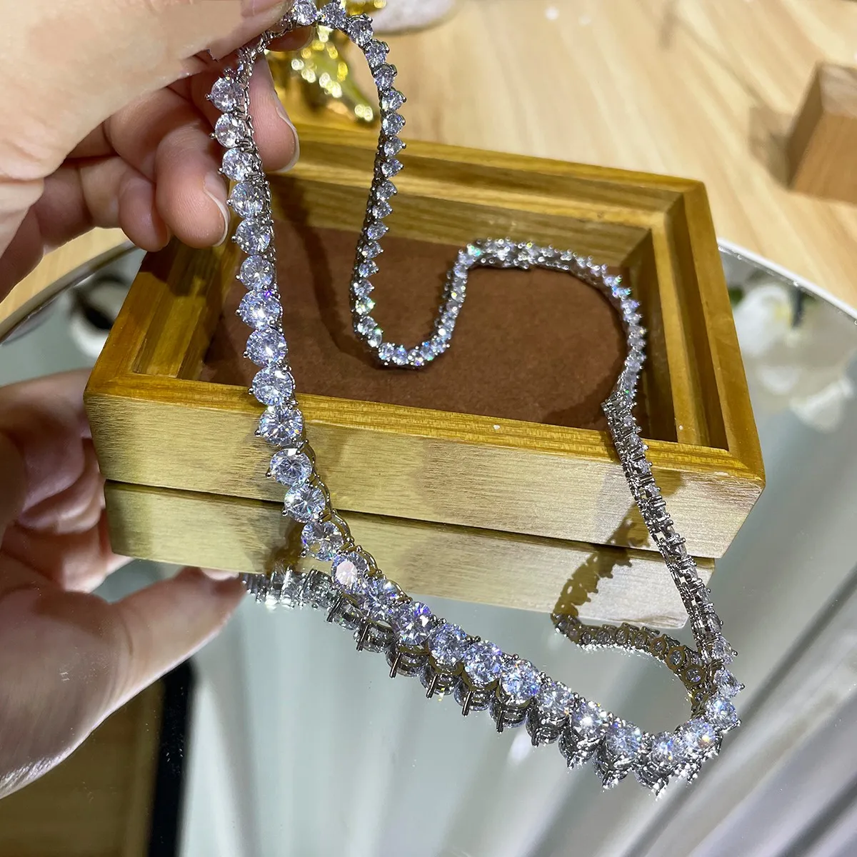 Cross Pendant Necklace Gold - Designer de luxo 7MM Iced Out