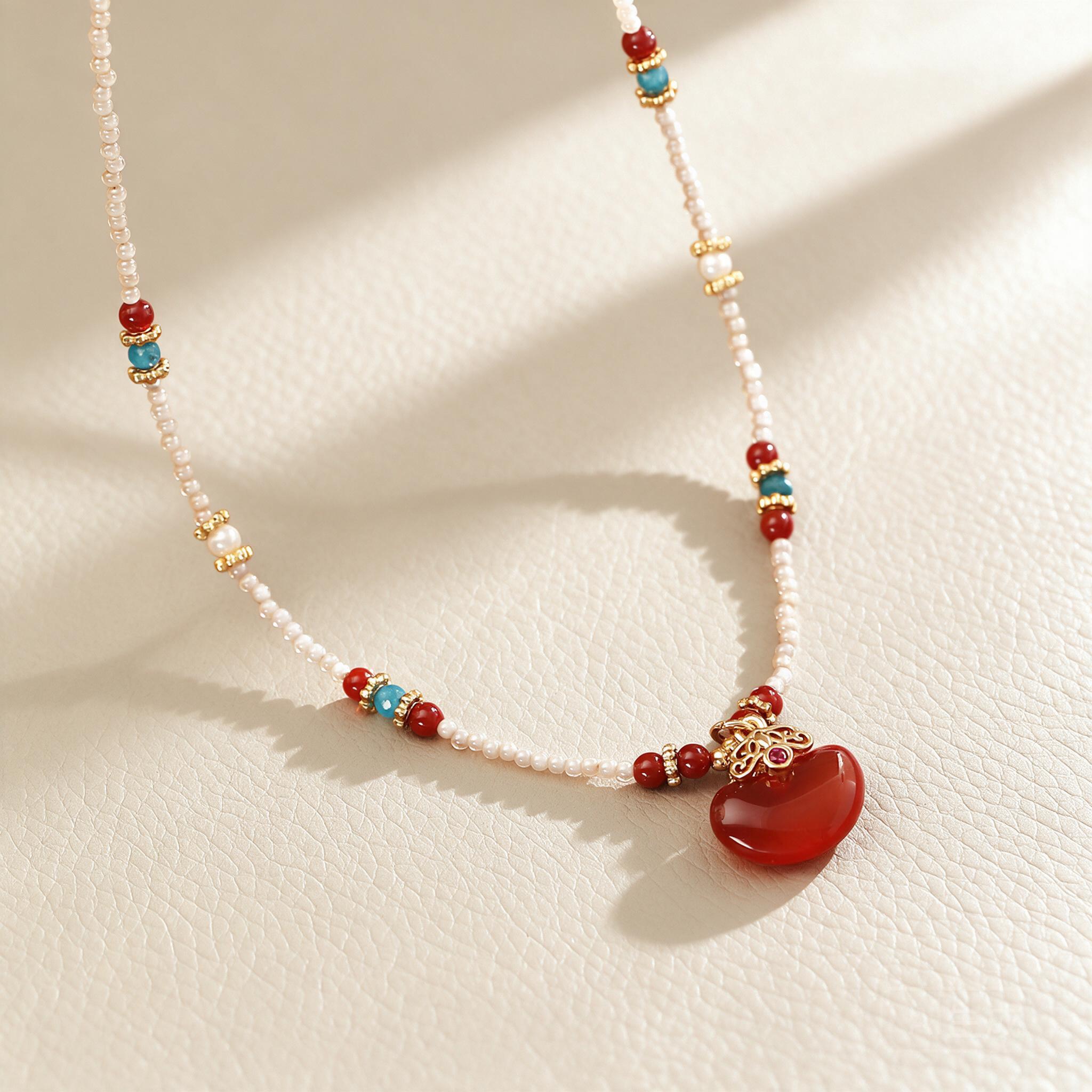 Pearl Choker Necklace Vintage - Novo Colar de Estilo Chinês com