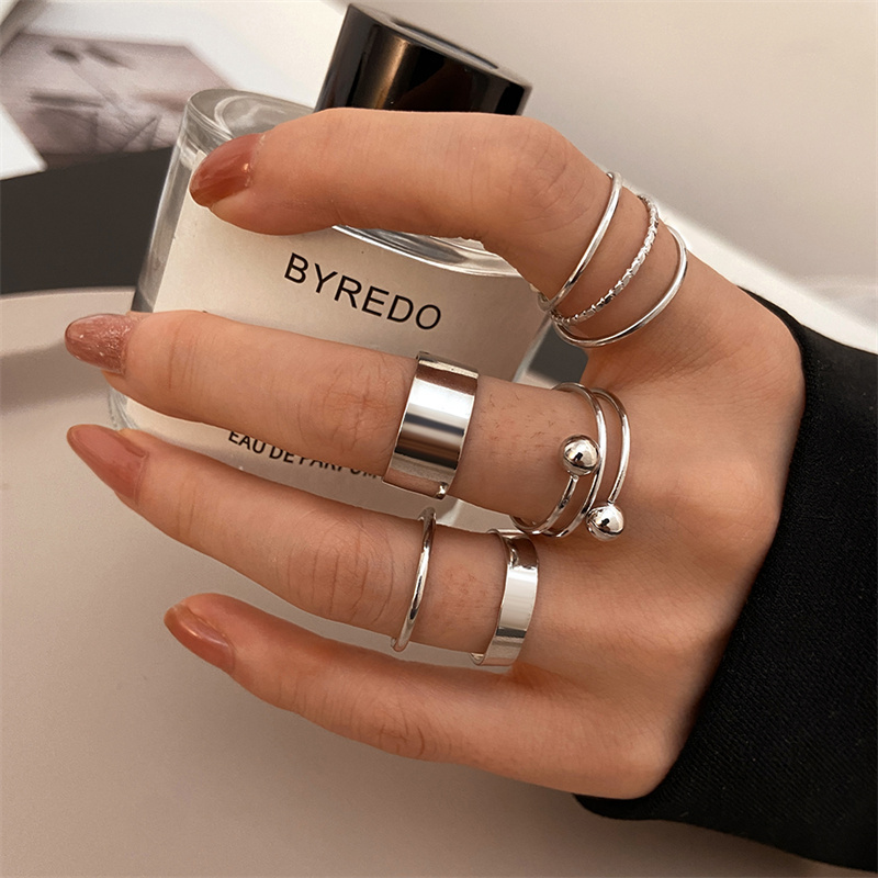 Vintage Punk Knuckle Rings Set - Anel do punk do grânulo do