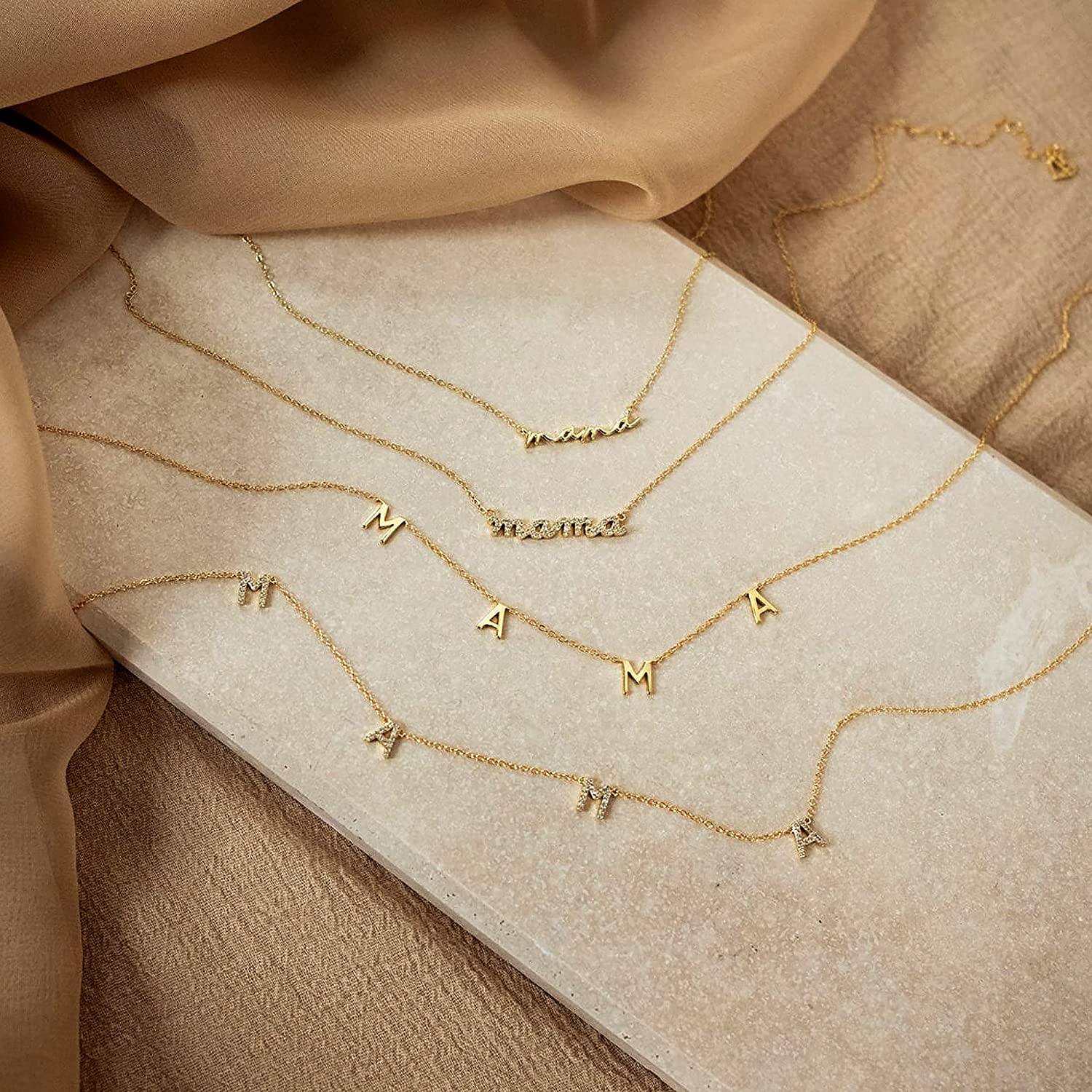 Initial Letter Necklace 18K Gold - GD Atacado Colar Choker Elegante de