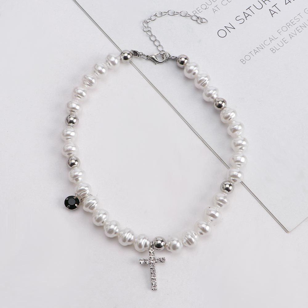 Pearl Choker Necklace Vintage - Colar com pingente vintage para mulheres,