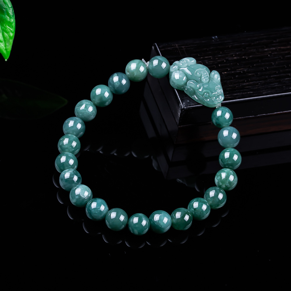 Bracelets - Pulseira Pixiu de Jadeíta Birmanesa Natural,