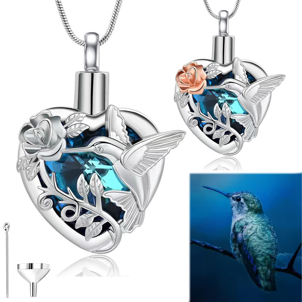 Heart Locket Necklace Photo - Colar de medalhão de urna de