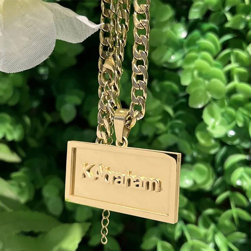 Custom Name Necklace Stainless Steel - Nome personalizado hip hop colar para