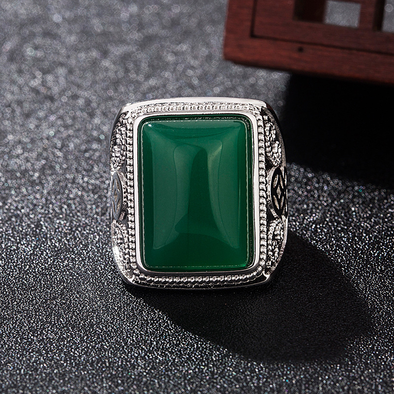 Rings - Anéis de jade natural verde, joias