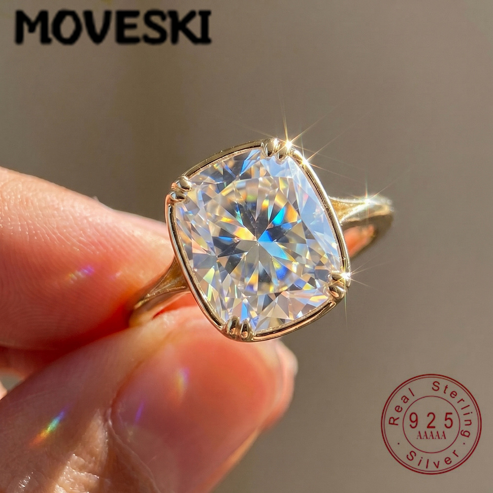 Moissanite Engagement Ring 1 Carat - Anel de Moissanite Quadrado de 1