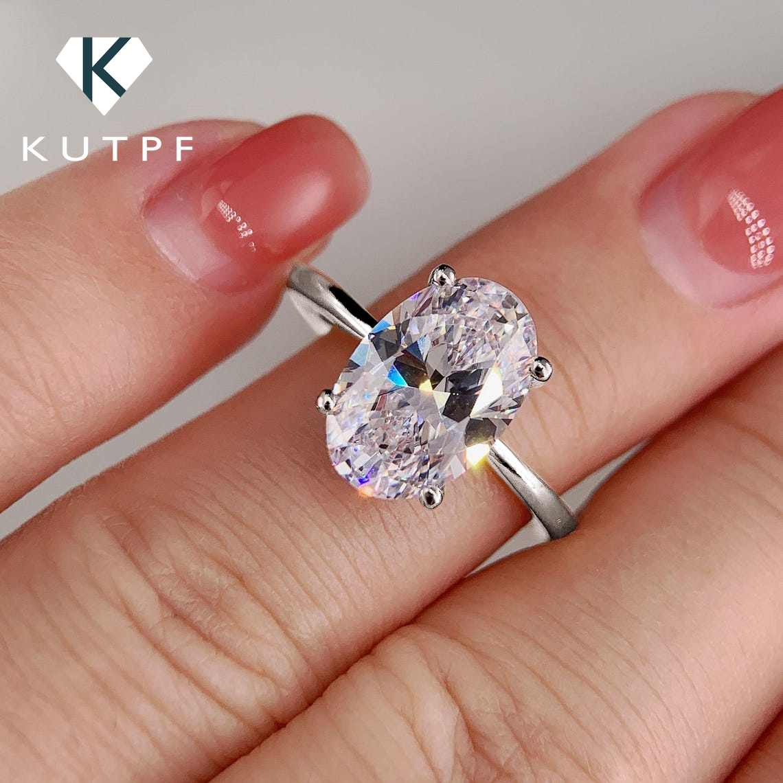 Moissanite Engagement Ring 1 Carat - Anéis de noivado de moissanite com