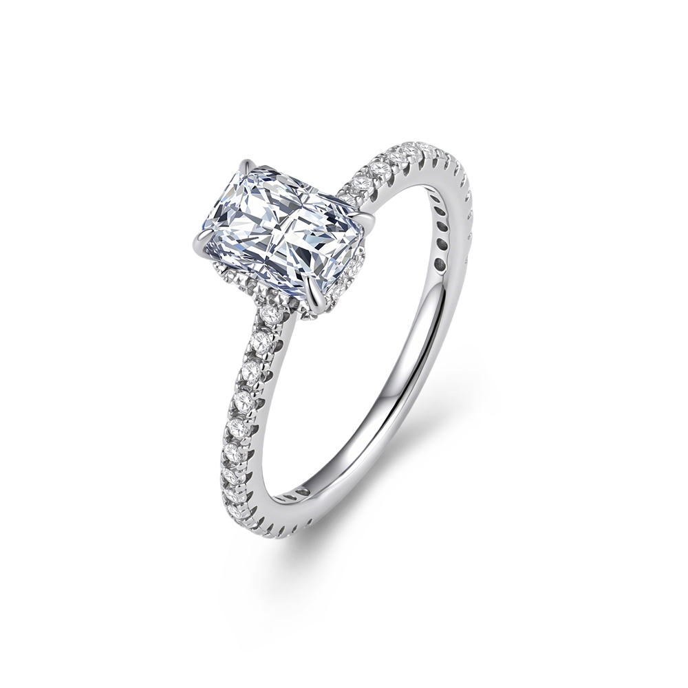 Moissanite Engagement Ring 1 Carat - Anel de Noivado e Casamento Feminino