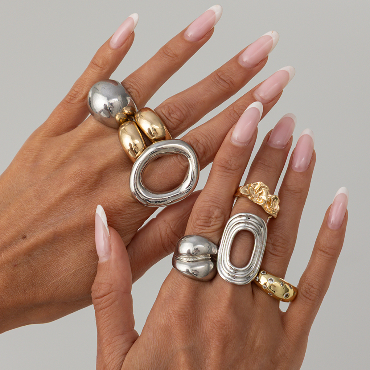 Vintage Punk Knuckle Rings Set - Conjunto de 8 anéis de metal
