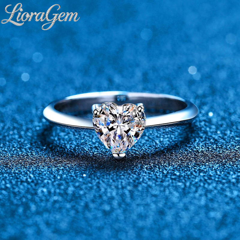 Moissanite Engagement Ring 1 Carat - Anel de Moissanite LioraGem de 1