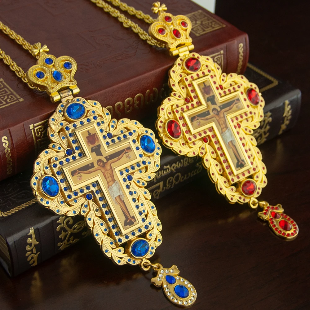 Cross Pendant Necklace Gold - Hitivok bispo ortodoxo cruz peitoral pingente
