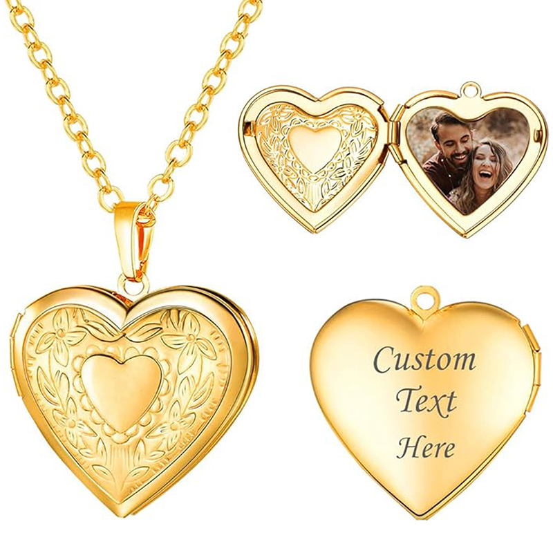 Heart Locket Necklace Photo - Colar Personalizado com Pingente em Forma