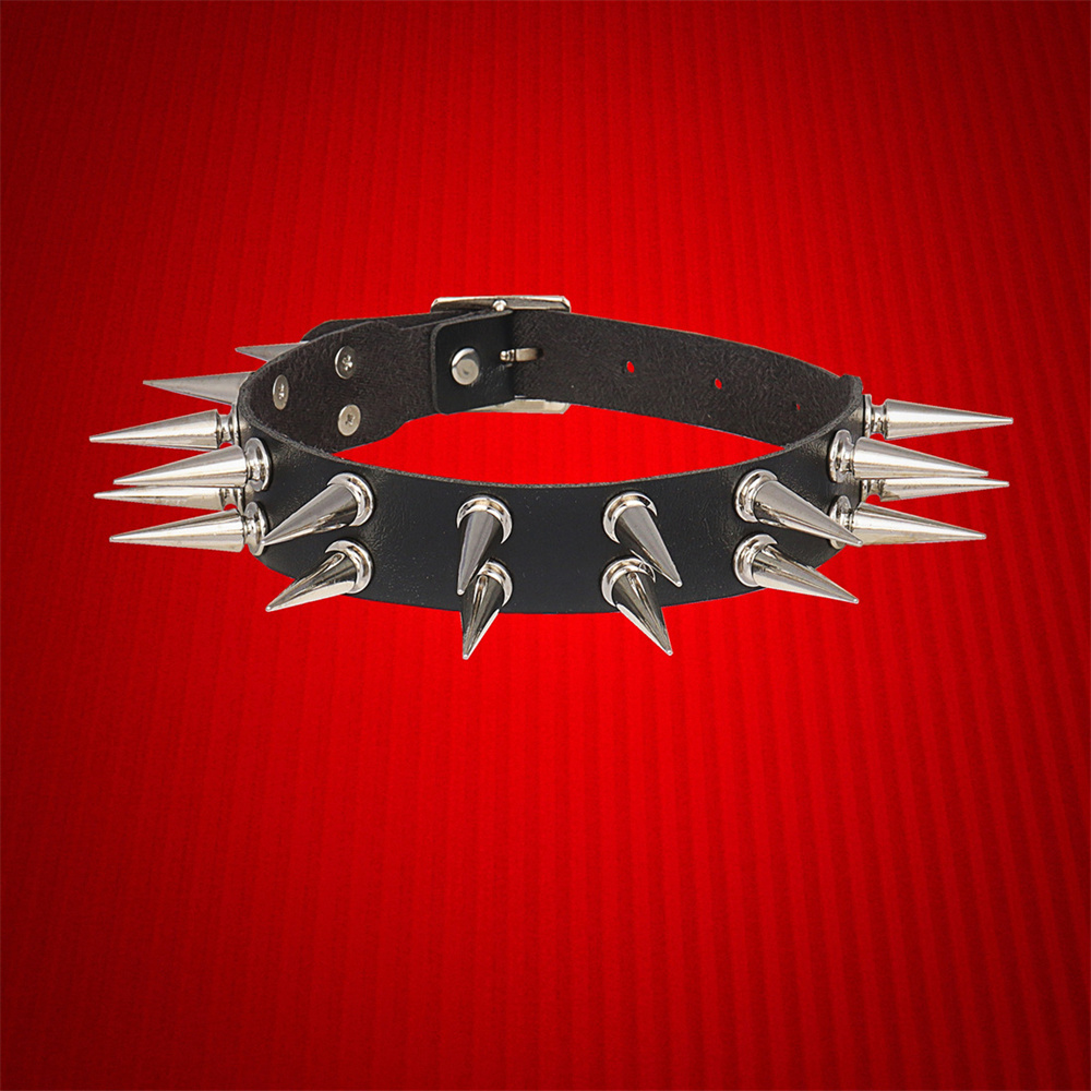 Goth Punk Spike Choker - Gargantilha longa cravada para mulheres e