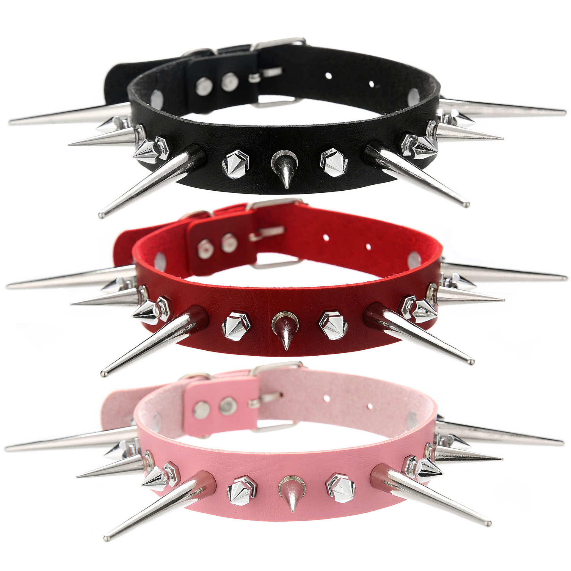 Goth Punk Spike Choker - KMVEXO-Gargantilha longa para mulheres e homens,