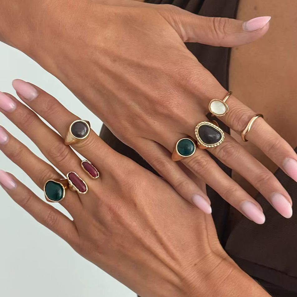 Vintage Punk Knuckle Rings Set - IngeSight.Z Conjunto de 7 Peças Anel