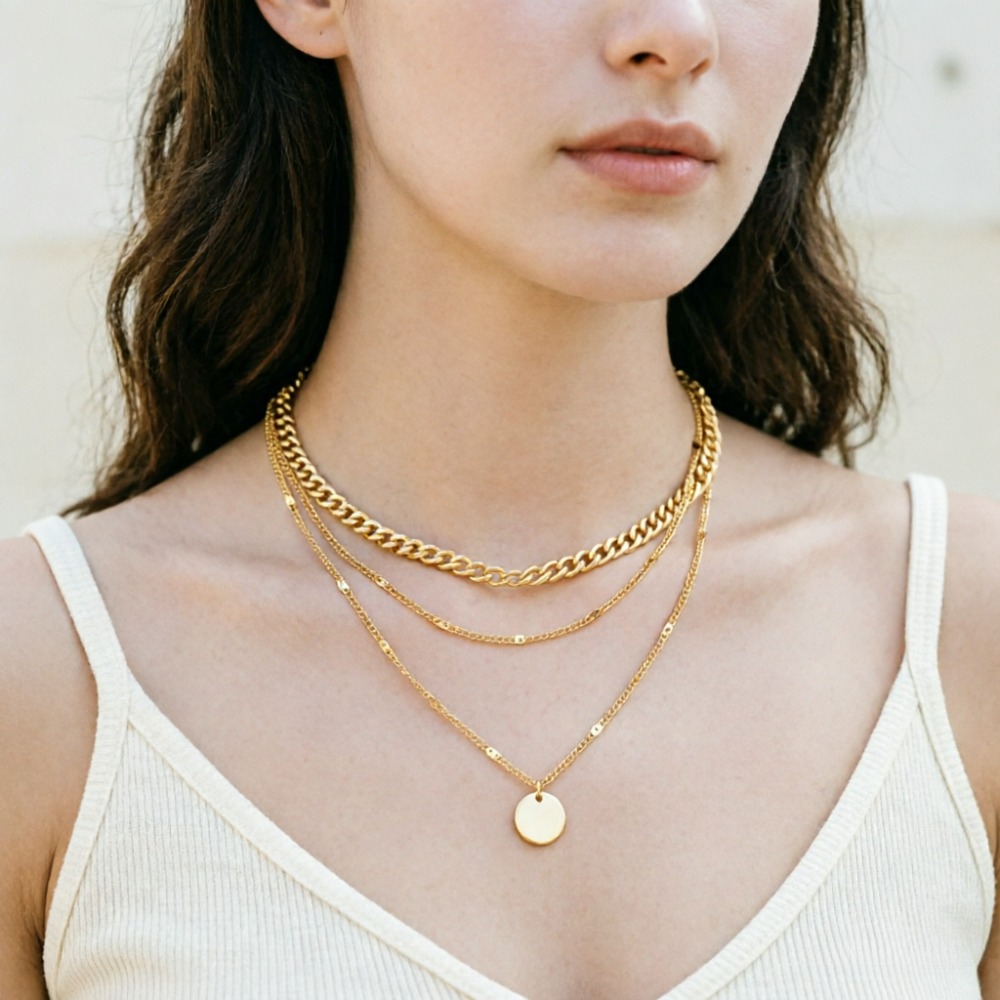 Layered Pendant Necklace Aesthetic - Colares de pingente em camadas, estilo