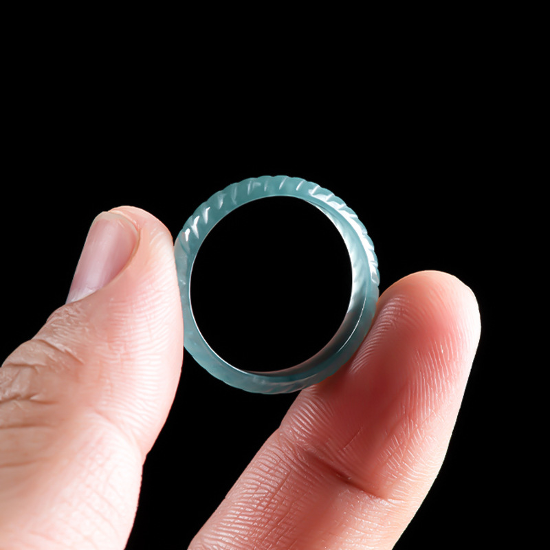 Rings - Anéis de Jadeíta Birmanesa Azul Genuína,