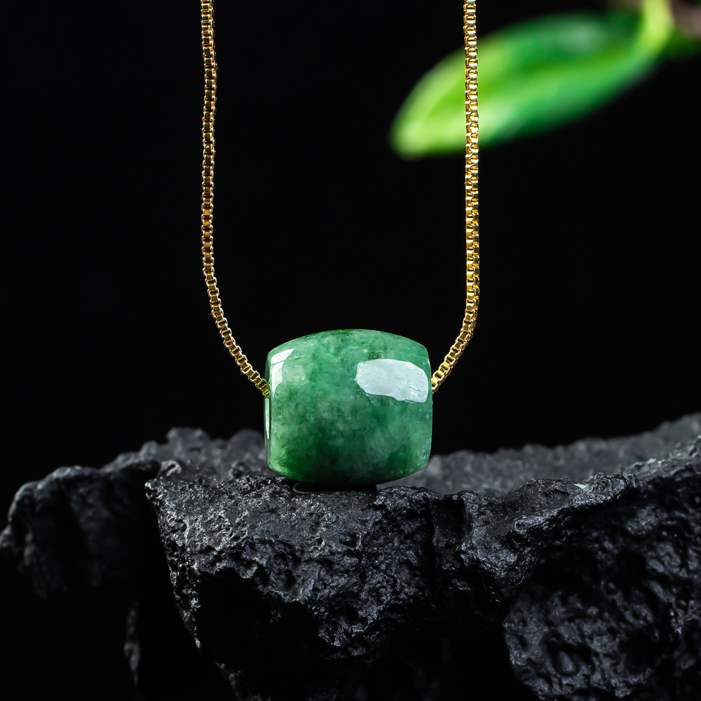 Necklaces - Natural real jade grânulo pingente myanmar