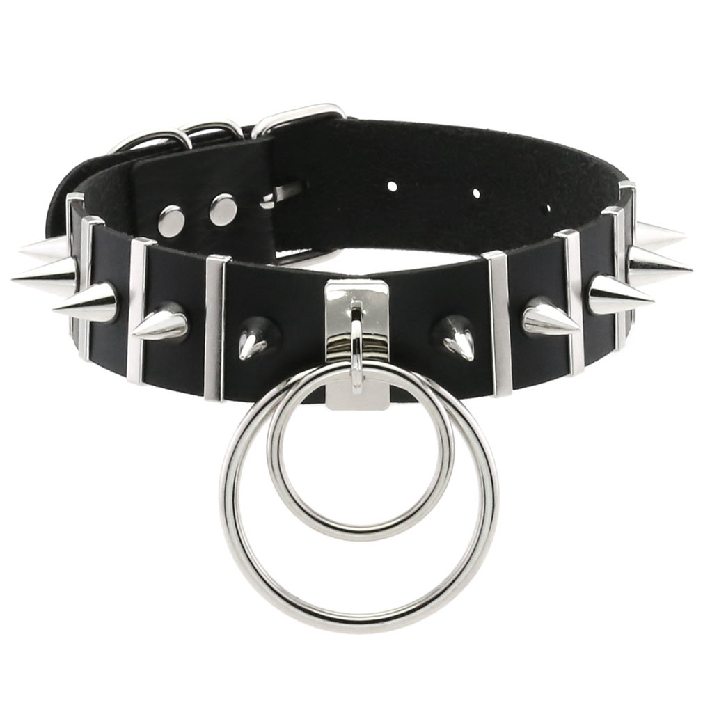 Goth Punk Spike Choker - Gargantilha de espinhos grandes para homens