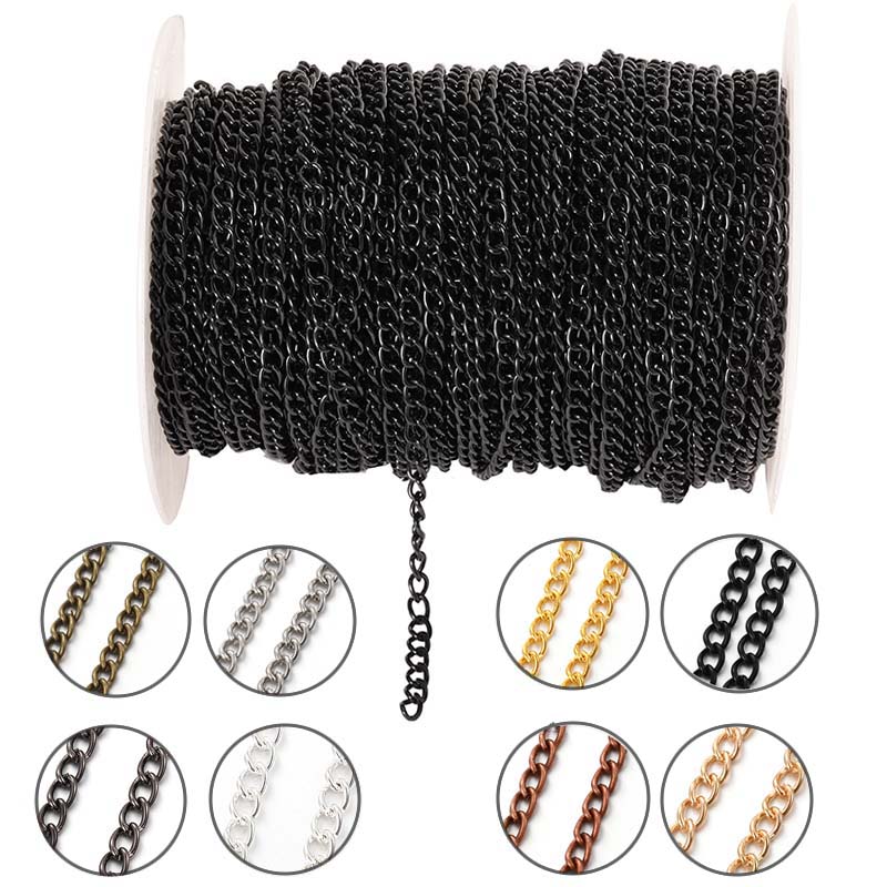 Body Jewelry - Corrente Fina de Metal Oval Plana