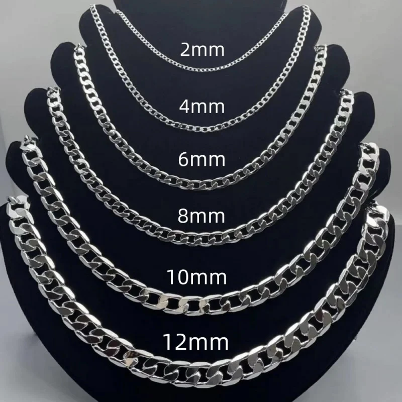 Cuban Link Chain 12Mm - Colar de prata esterlina 925 masculino