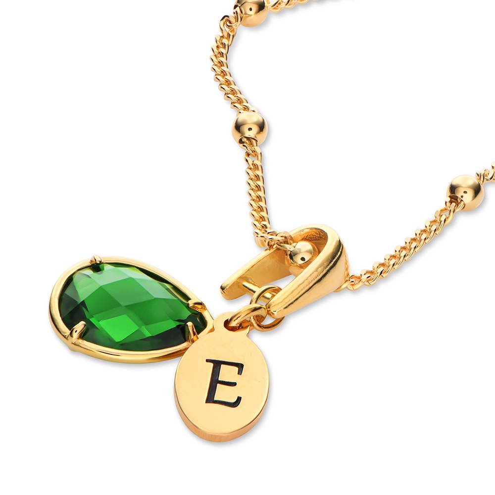 Initial Letter Necklace 18K Gold - Nome personalizado pingente personalização birthstone iniciais