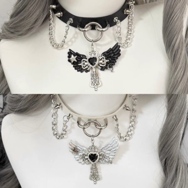Layered Pendant Necklace Aesthetic - Colar Gótico Y2K Vintage Punk com