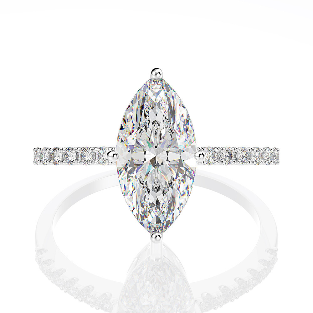 Moissanite Engagement Ring 1 Carat - Marquise Moissanite Anéis de Casamento para