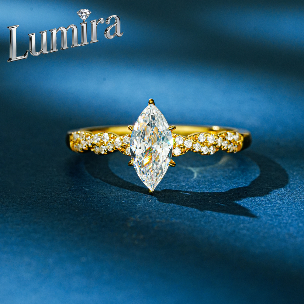 Moissanite Engagement Ring 1 Carat - Anel de Moissanite Lumira 100% Ouro