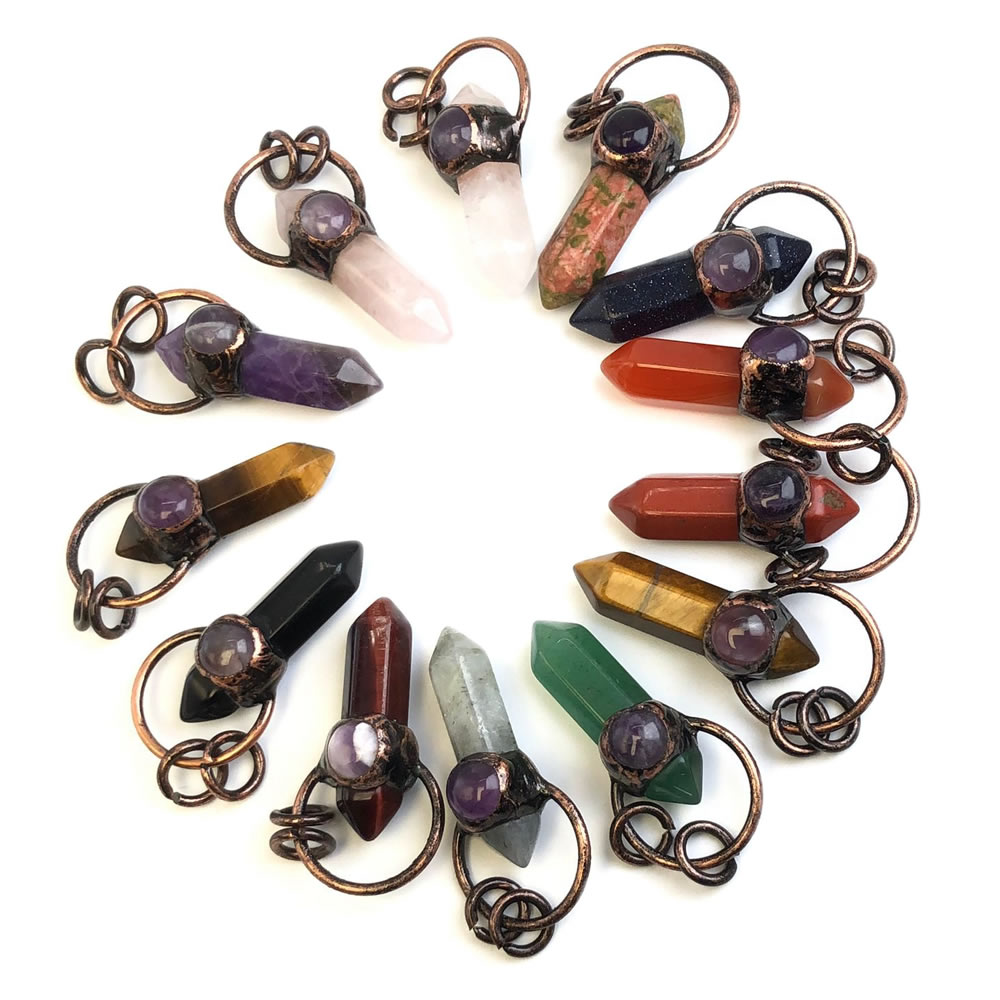 Crystal Pendant Necklace Natural Stone - Pingentes de Cristal de Quartzo de