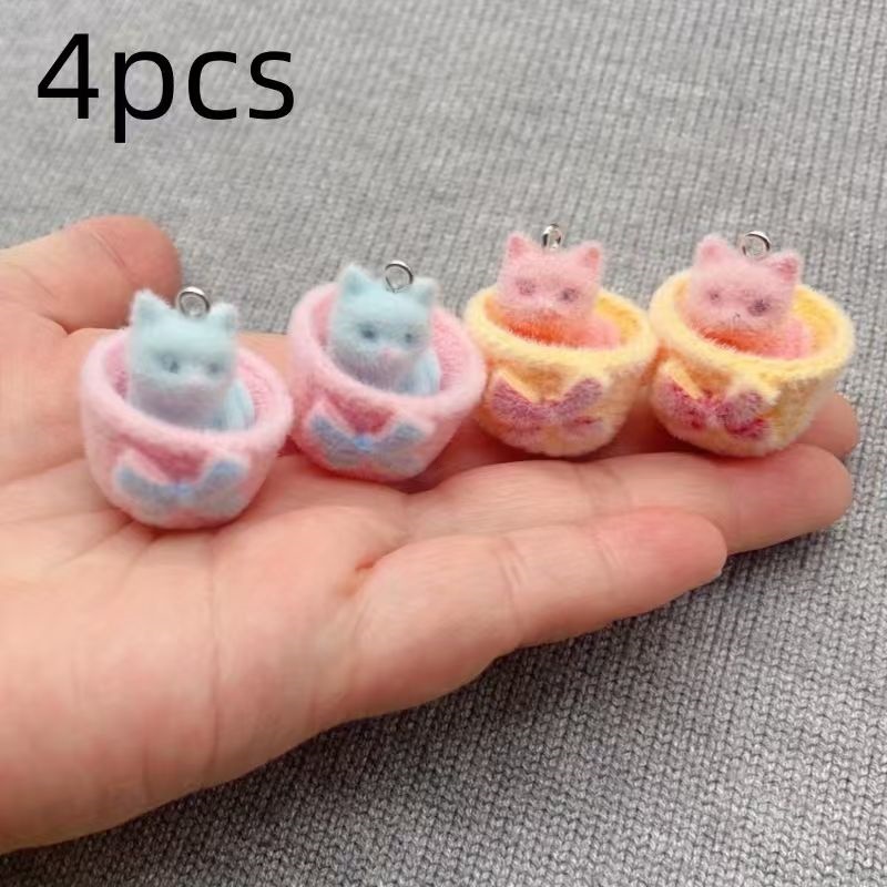 4 peças de pingente de gato em - Earrings avaliação e preço