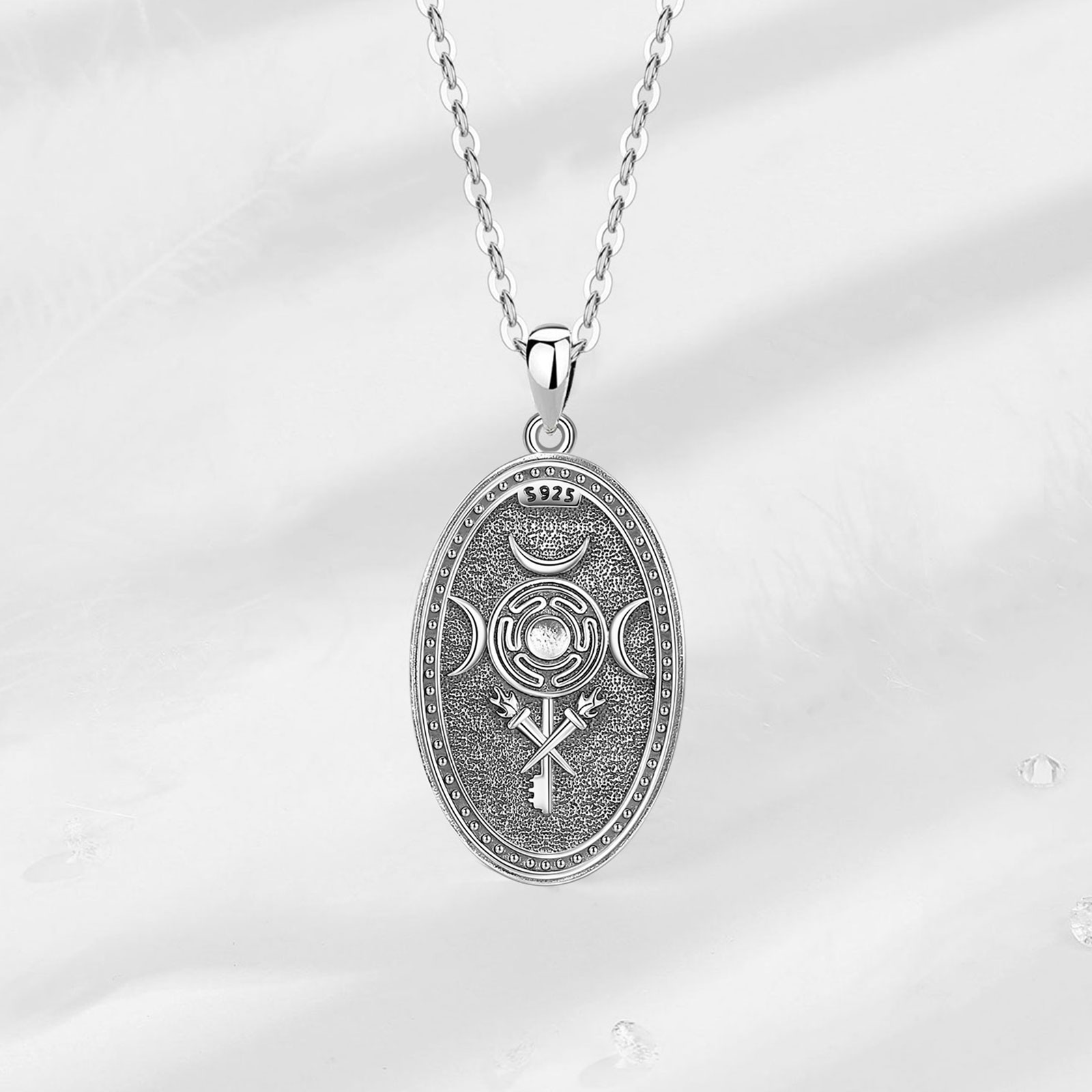 Eudora 925 prata esterlina tri - 925 Sterling Silver Chain Necklace Men avaliação e preço