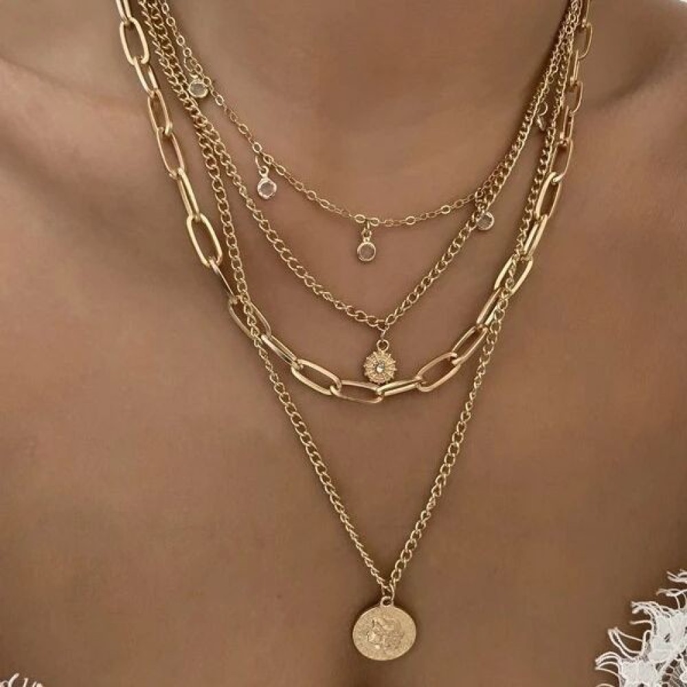 Colar com Pingente de Retrato  - Layered Pendant Necklace Aesthetic avaliação e preço