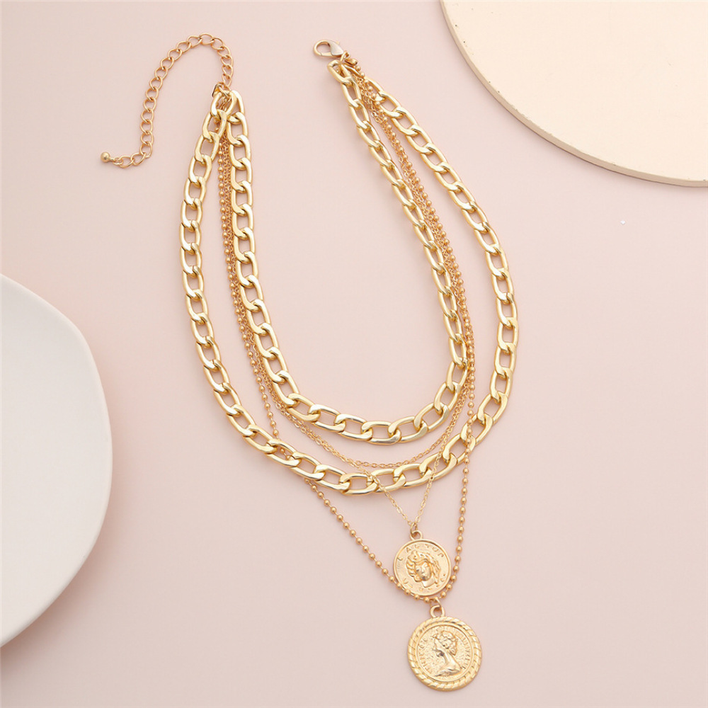 Colar com Pingente de Retrato  - Layered Pendant Necklace Aesthetic avaliação e preço