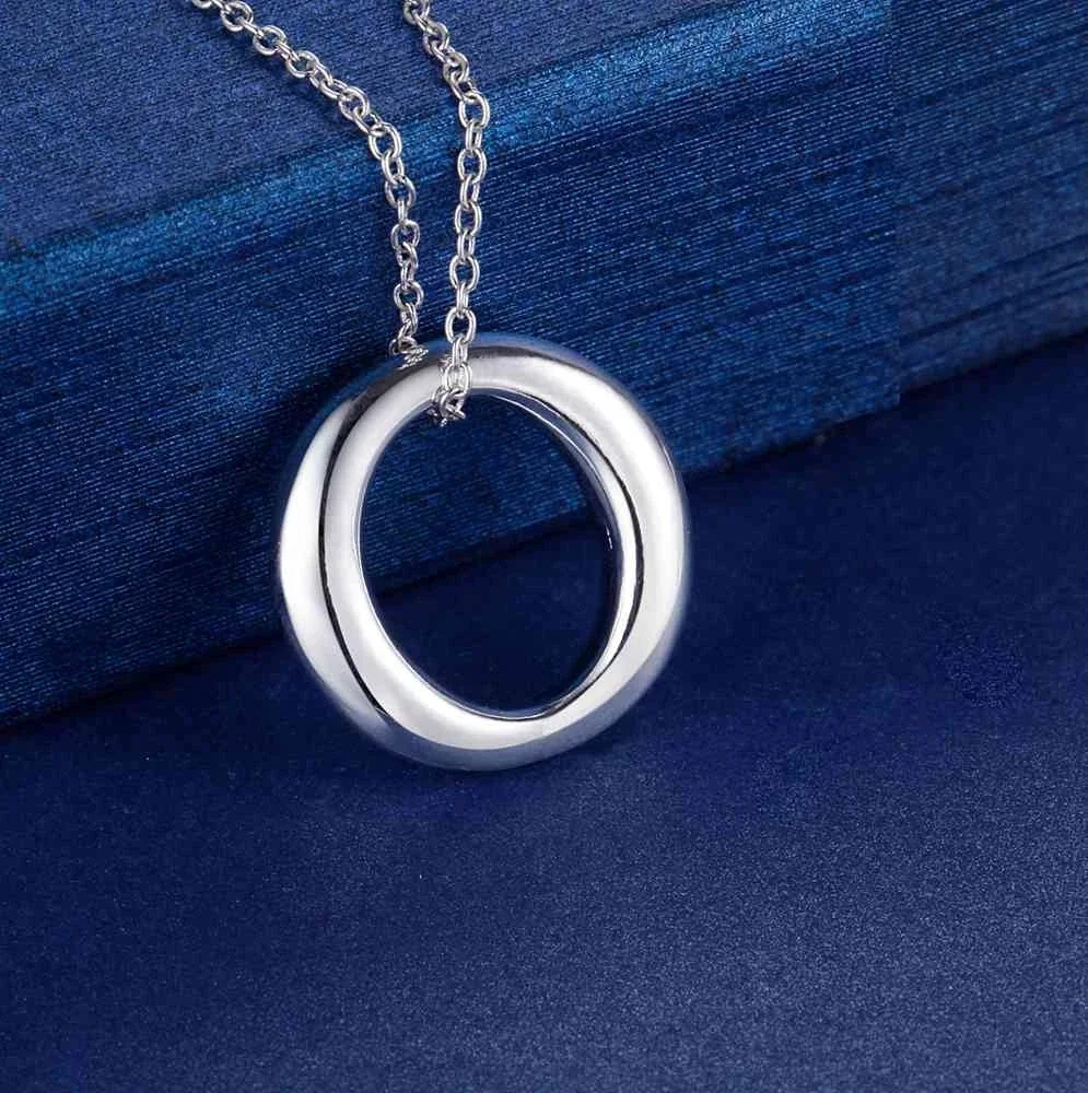 Colar com pingente redondo sim - 925 Sterling Silver Chain Necklace Men avaliação e preço