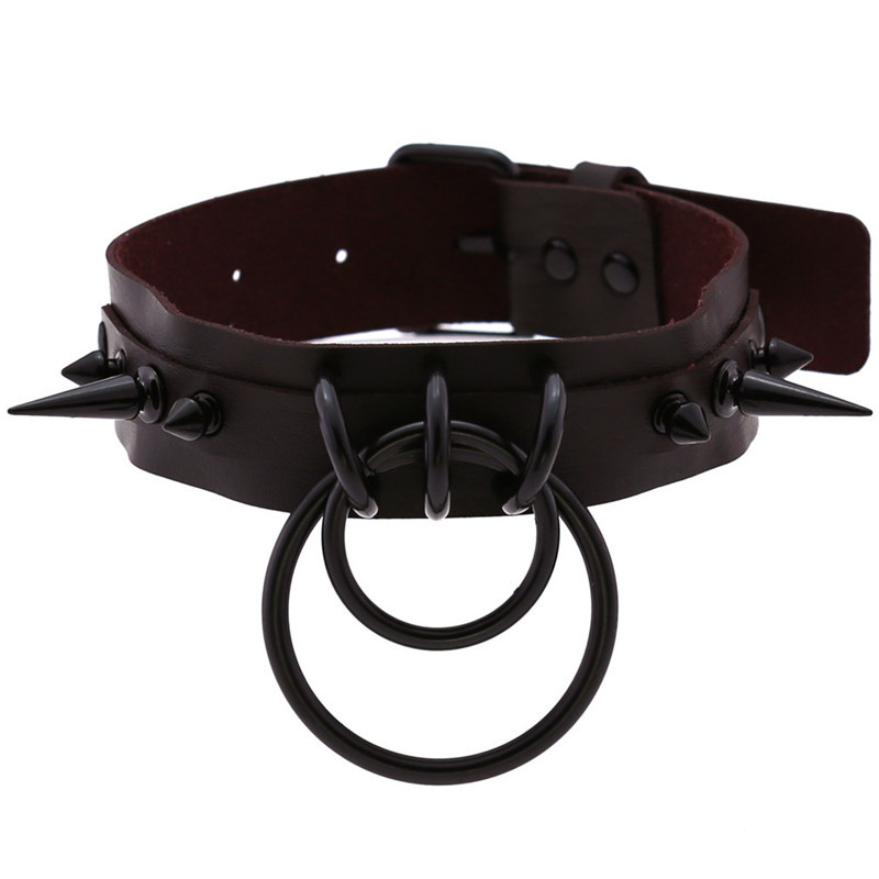 2021 rosa gótico punk pico reb - Goth Punk Spike Choker avaliação e preço