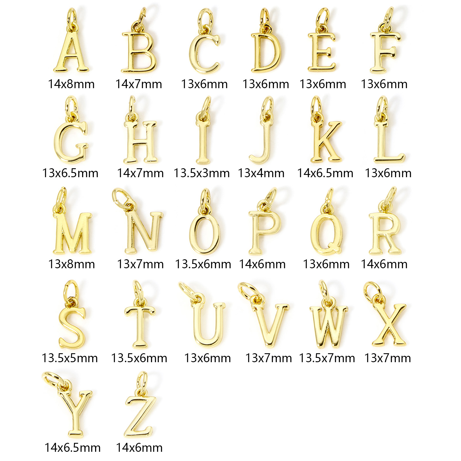 5 peças amuletos de latão 18k  - Initial Letter Necklace 18K Gold avaliação e preço