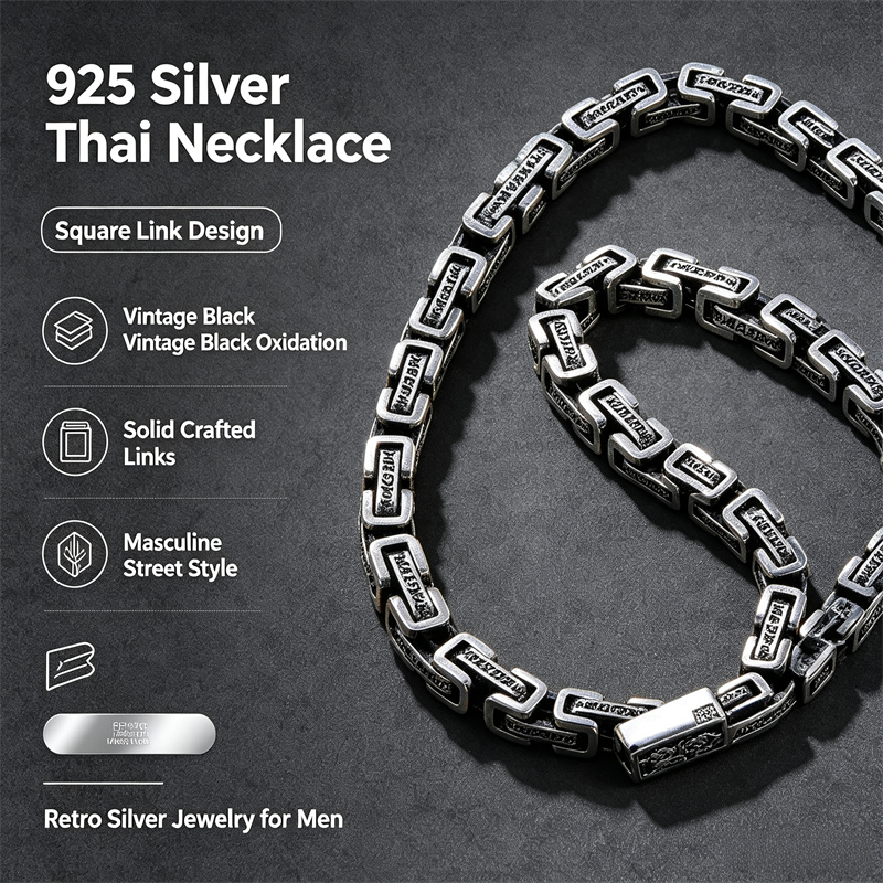 OUYADI Colar de Prata Tailande - 925 Sterling Silver Chain Necklace Men avaliação e preço