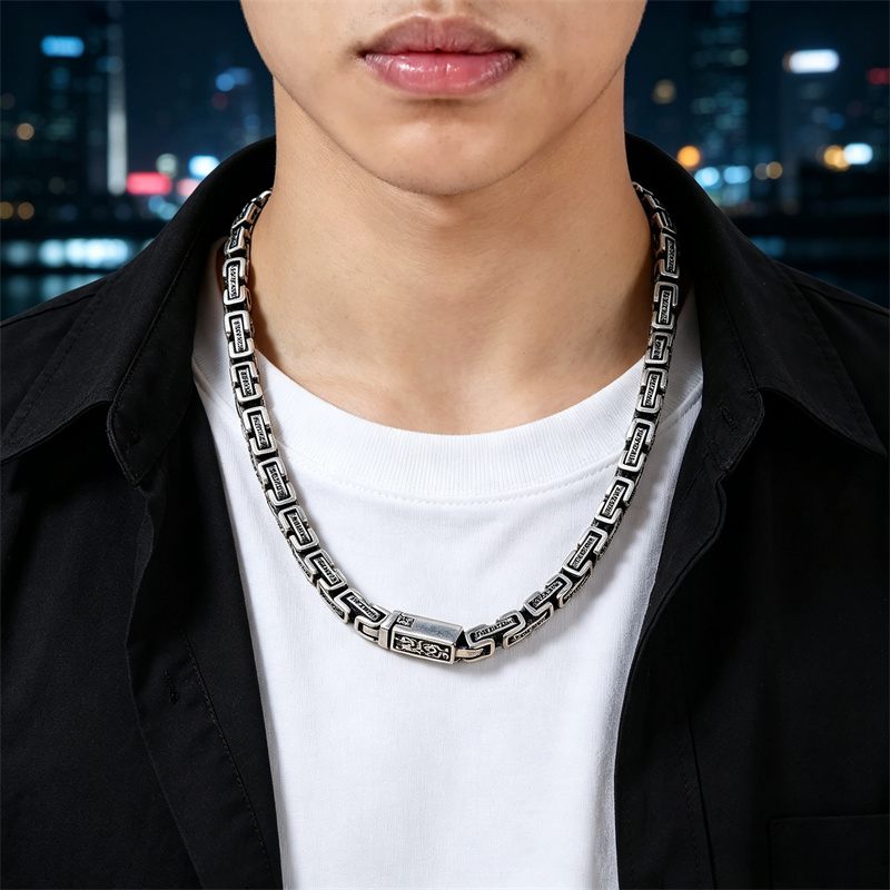 OUYADI Colar de Prata Tailande - 925 Sterling Silver Chain Necklace Men avaliação e preço