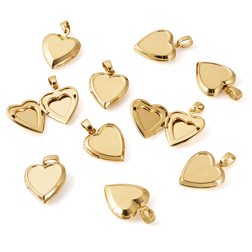 10 Peças Pingentes de Coração  - Heart Locket Necklace Photo avaliação e preço