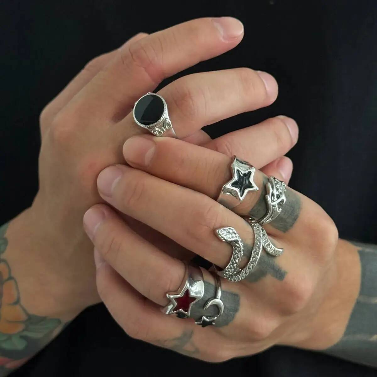 Kunjoe conjunto de anéis abert - Vintage Punk Knuckle Rings Set avaliação e preço