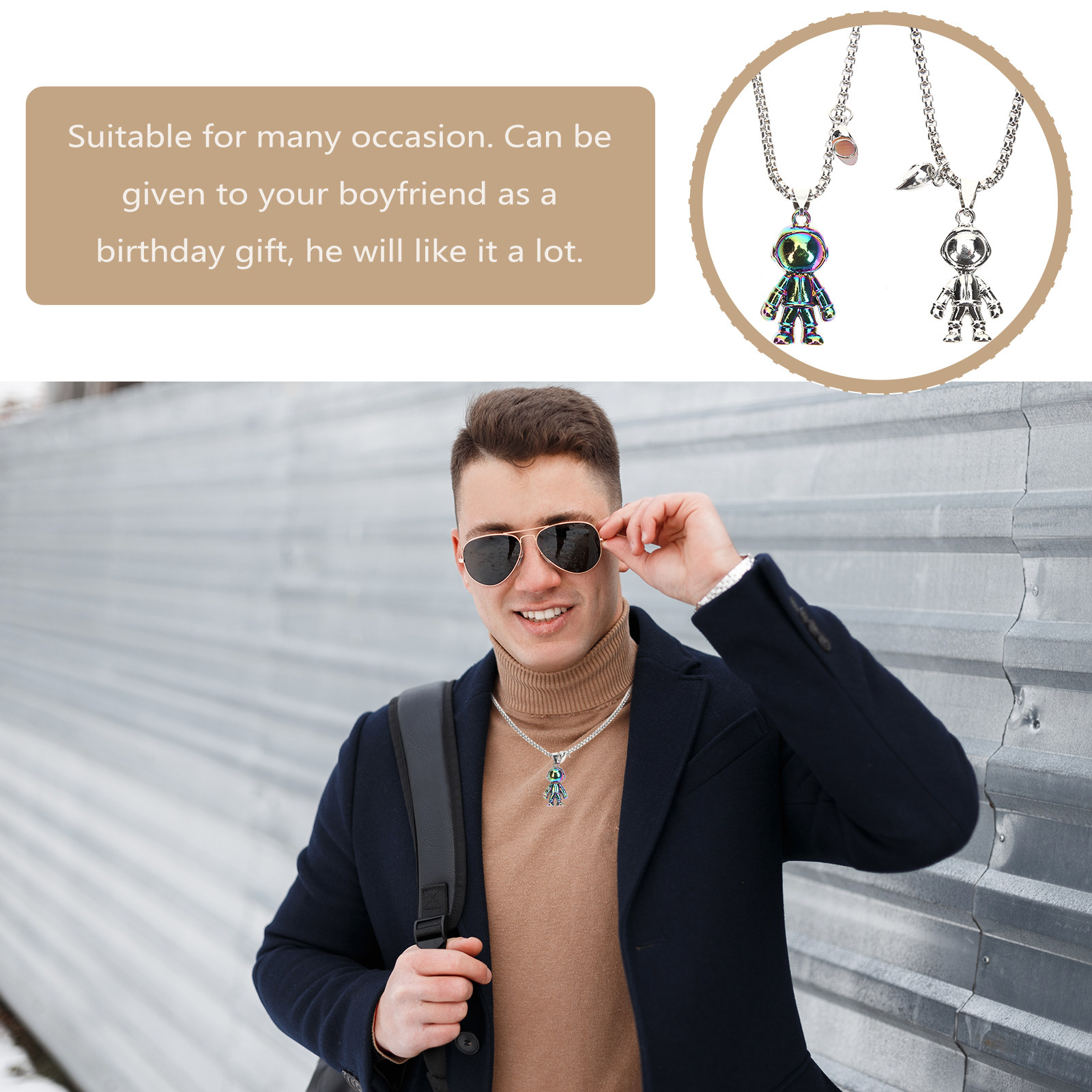 1 par de colares combinados pa - Magnetic Couple Matching Necklaces avaliação e preço