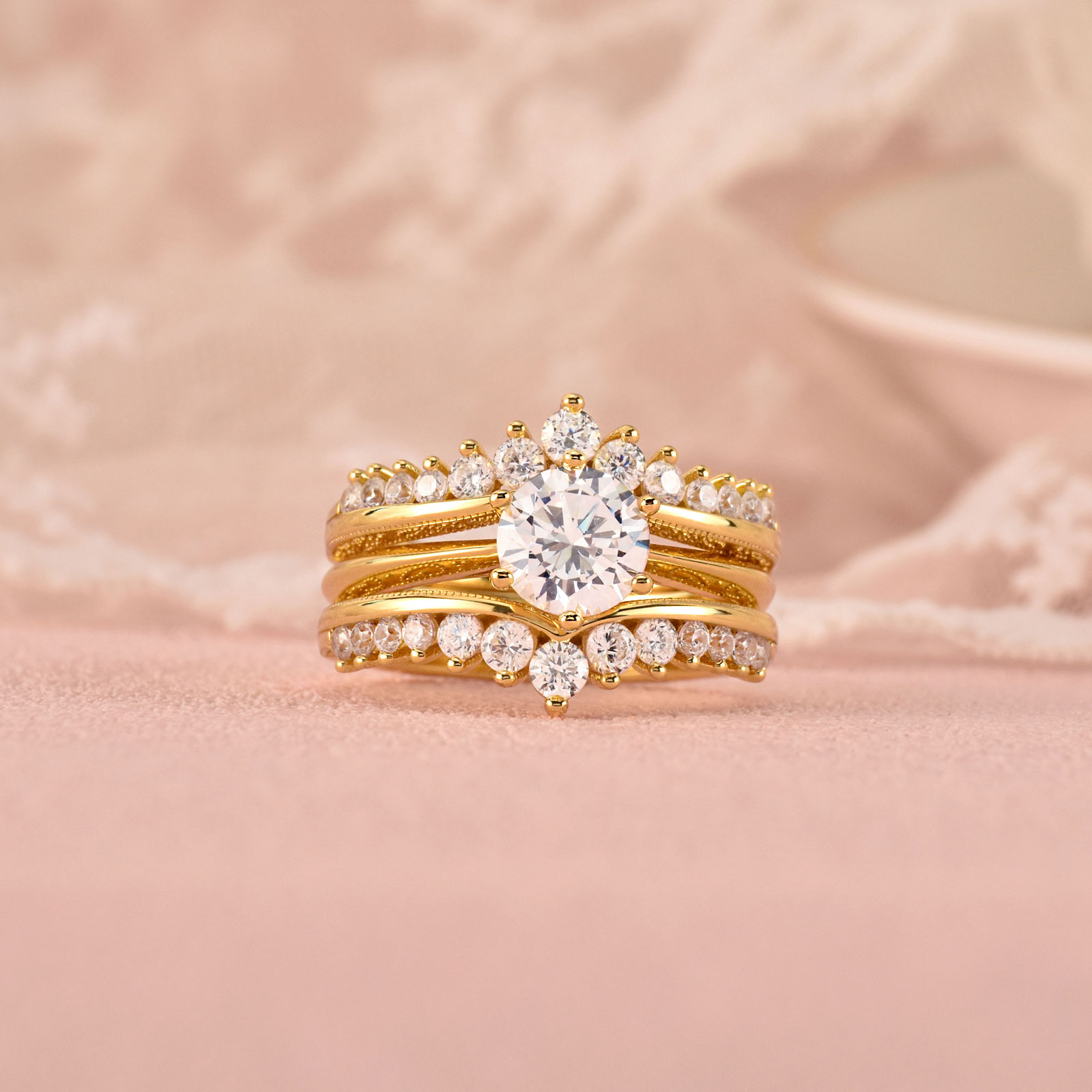 Conjunto de Anéis de Noivado e - Moissanite Engagement Ring 1 Carat avaliação e preço