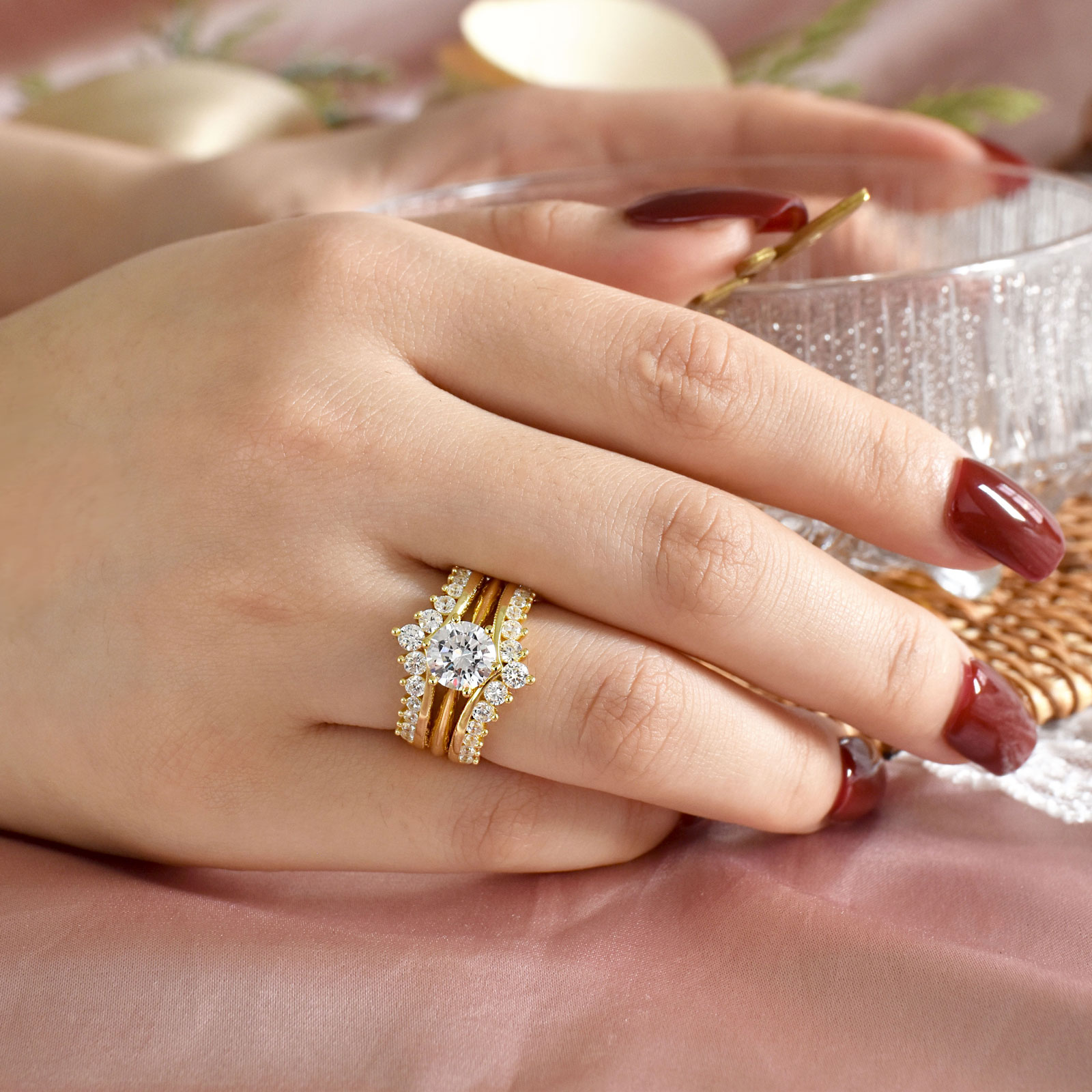 Conjunto de Anéis de Noivado e - Moissanite Engagement Ring 1 Carat avaliação e preço